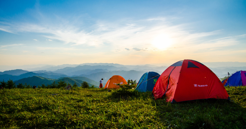 Camping vs Glamping, bring your own tent.